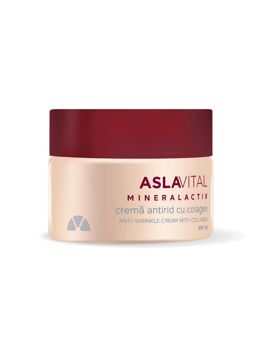 Aslavital Mineralactiv Cremă antirid cu colagen spf 10