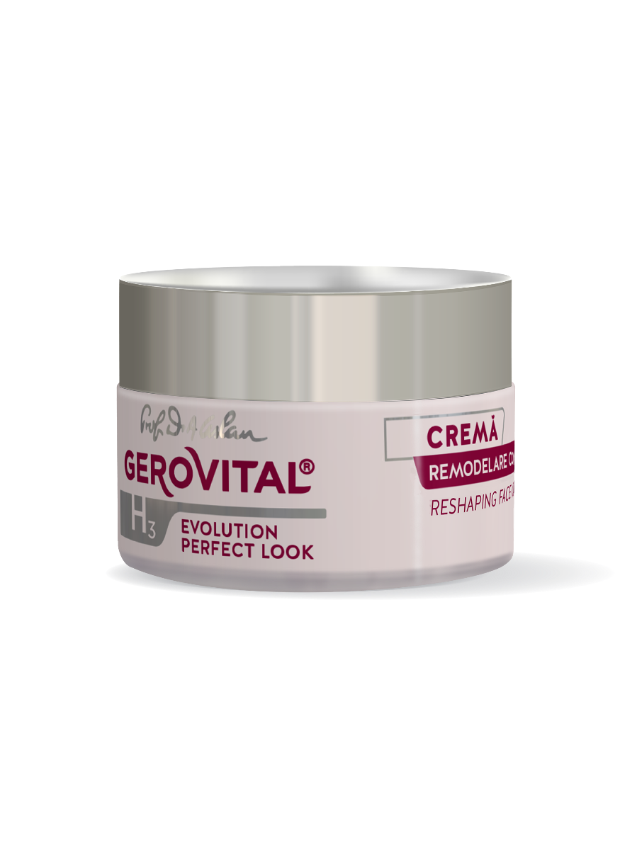 Cremă Remodelare Contur Față Cu Acid Hialuronic 4d  Efect Antirid și Hidratare, Ten Luminos, Gerovital H3 Evolution Perfect Look, 50 Ml