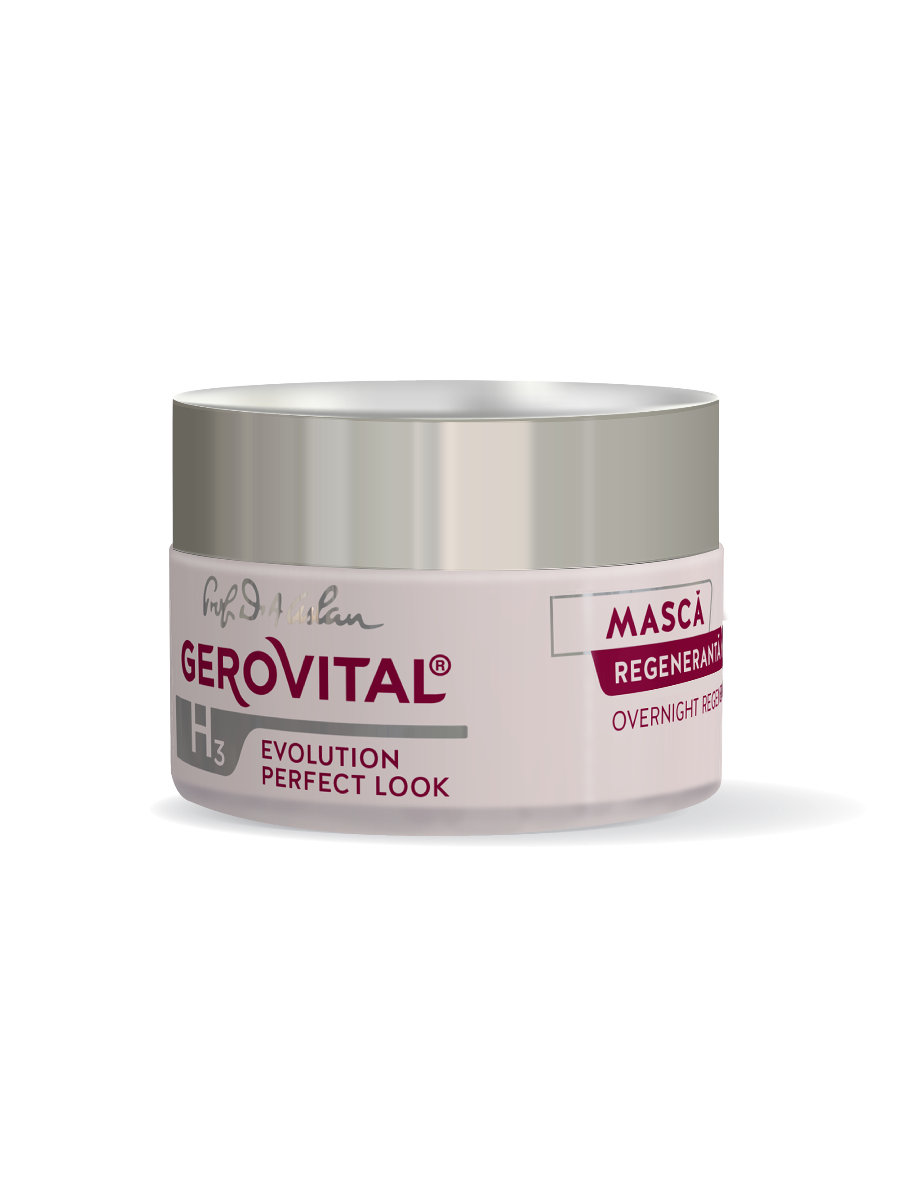 Mască Regenerantă Nocturnă Cu Acid Hialuronic 4d Decongestionează și Hidratează Intens Tenul, Efect Radiant, Gerovital H3 Evolution Perfect Look, 50 Ml