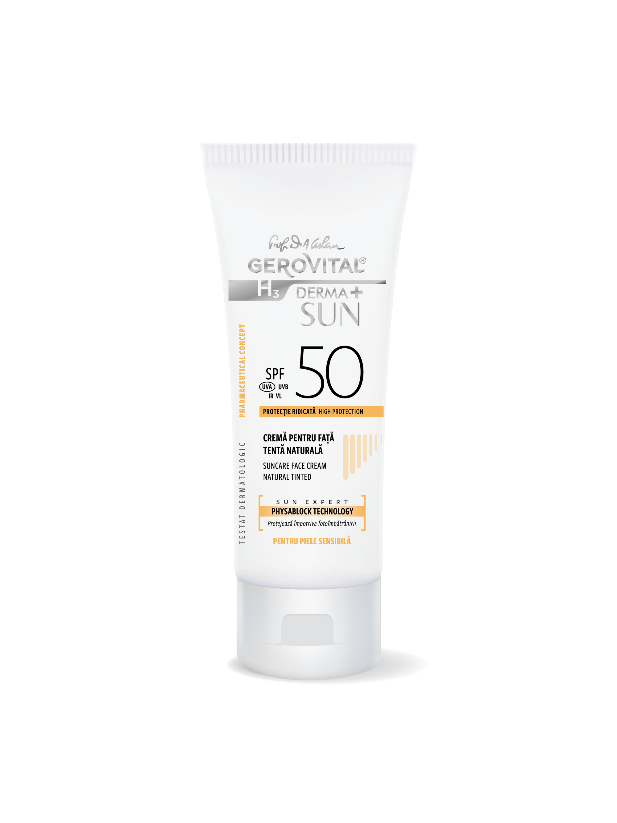 Cremă Pentru Față Spf 50 Tentă Naturală Derma+ Sun