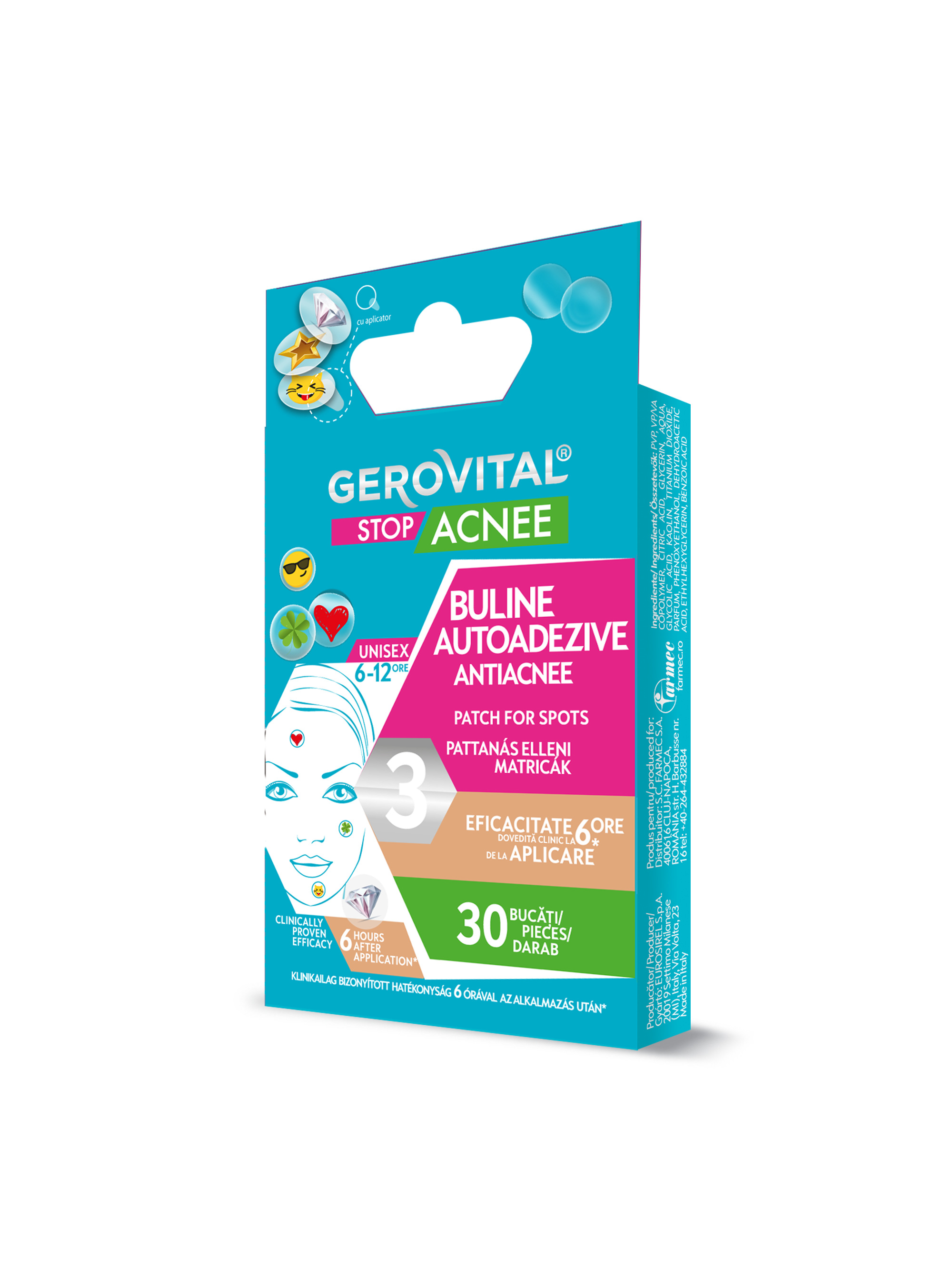 Plasturi Pentru Coșuri Cu Acid Salicilic, Gerovital Stop Acnee, 30 Buc