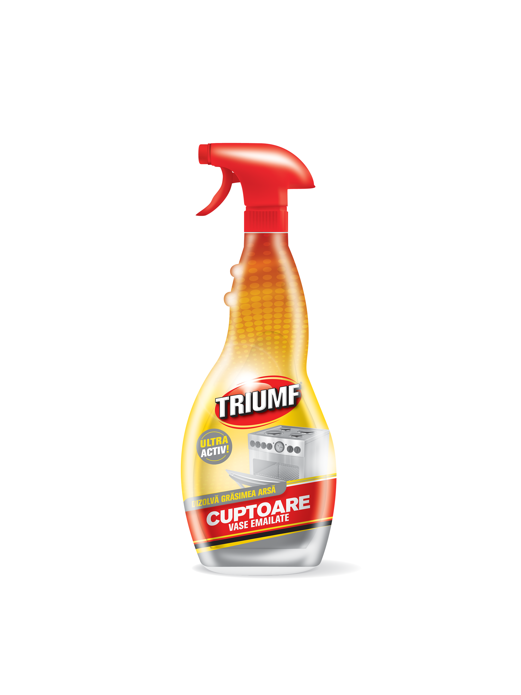 Triumf Degresant Cuptoare și Vase Emailate, Curăță Grăsimea Arsă De Pe Plite și Sticlă, 500 Ml