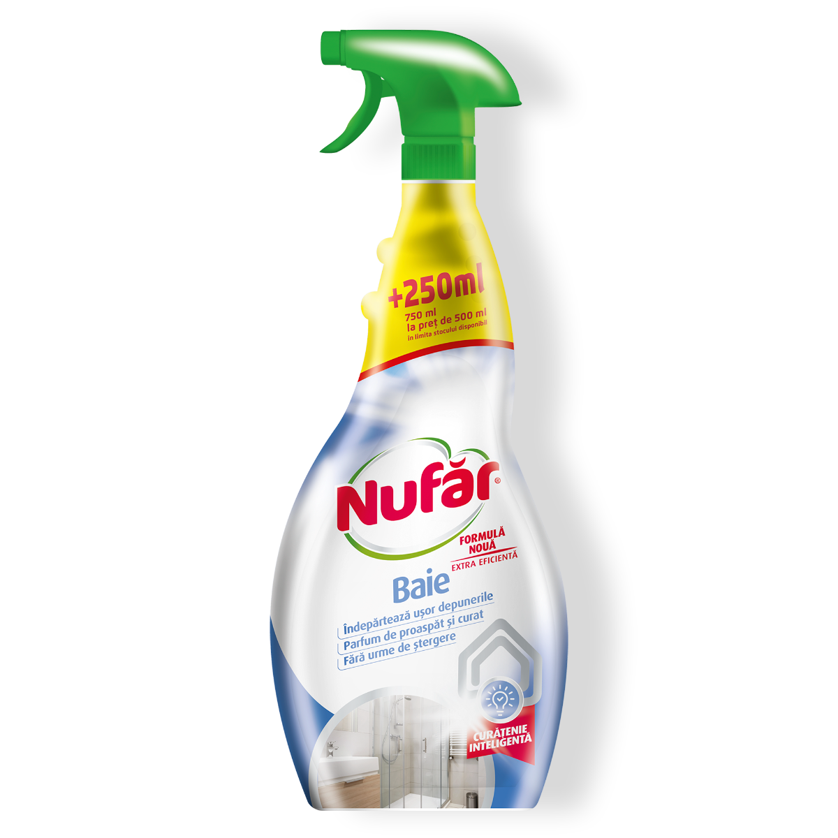 Nufăr Soluție Baie, Curăță și ndepărtează Depunerile și Petele De Săpun, Fără Urme, 750 Ml