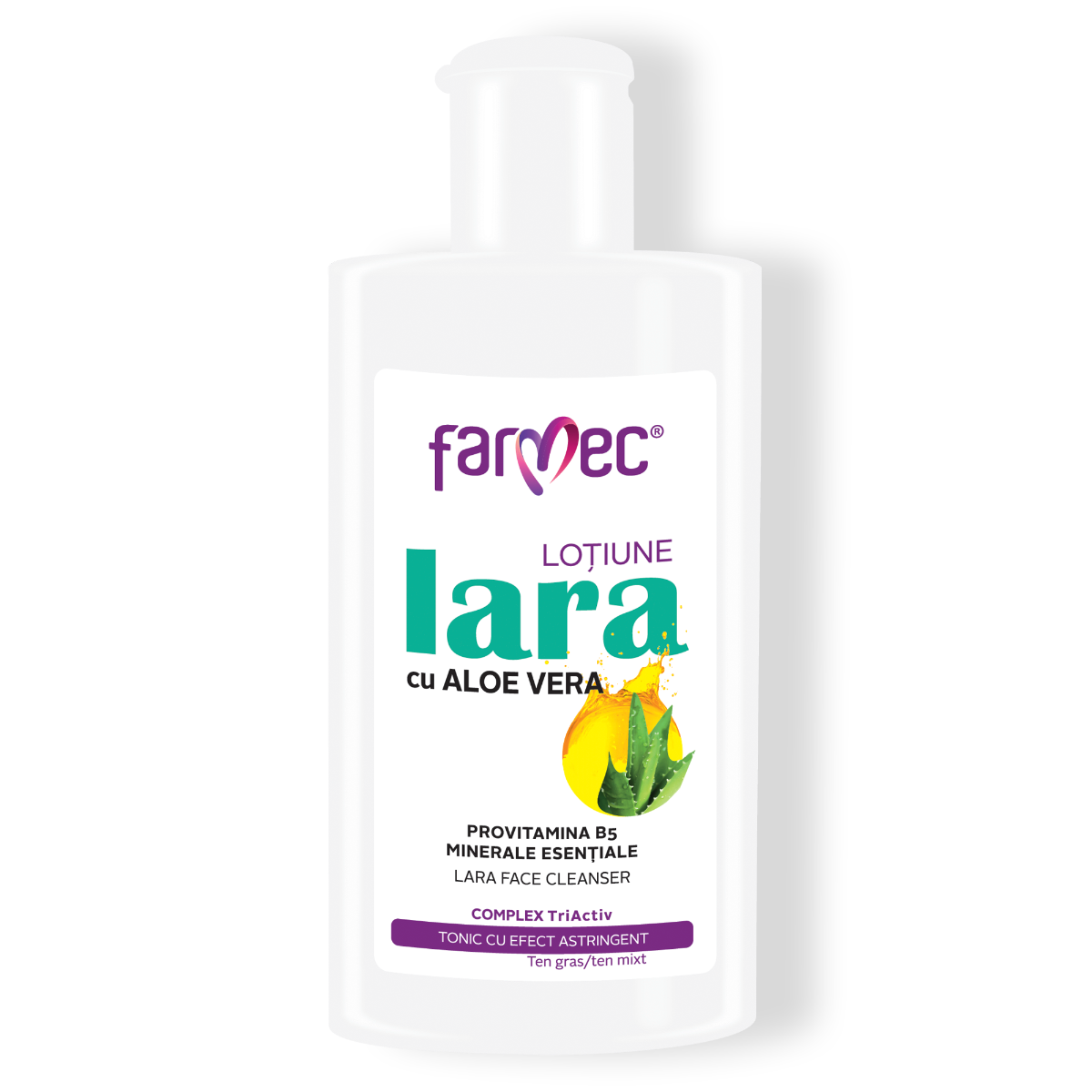 Lara Loțiune Tonică Cu Efect Astringent Pentru Tenul Gras Sau Mixt, Farmec , 150 Ml