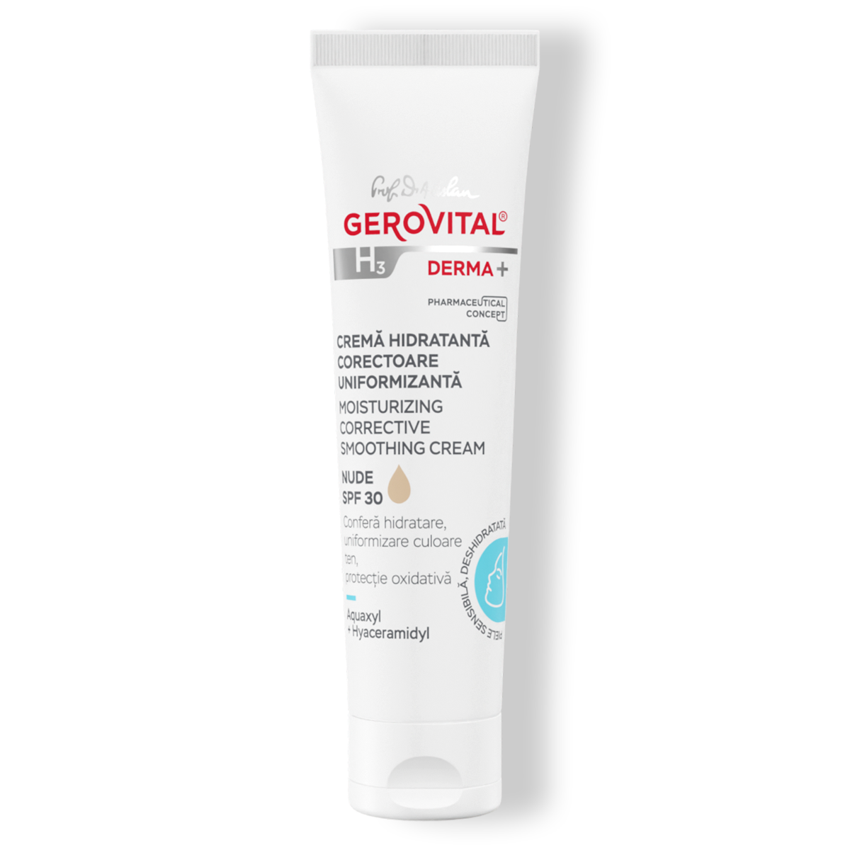 Gerovital H3 Derma+ Cremă hidratantă corectoare uniformizantă nude spf 30