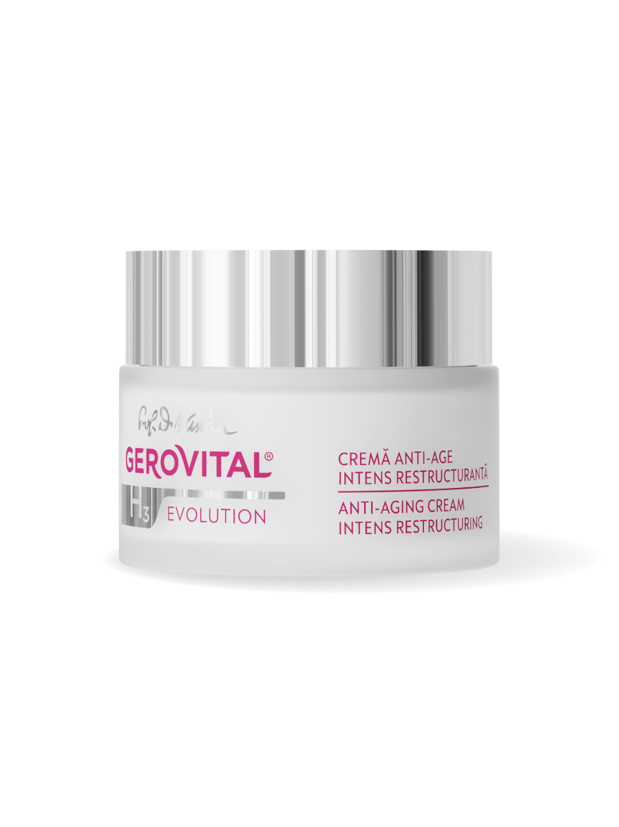 Cremă Anti-age Intens Restructurantă  Riduri Atenuate și Elasticitate Crescută, Gerovital H3 Evolution, 50 Ml
