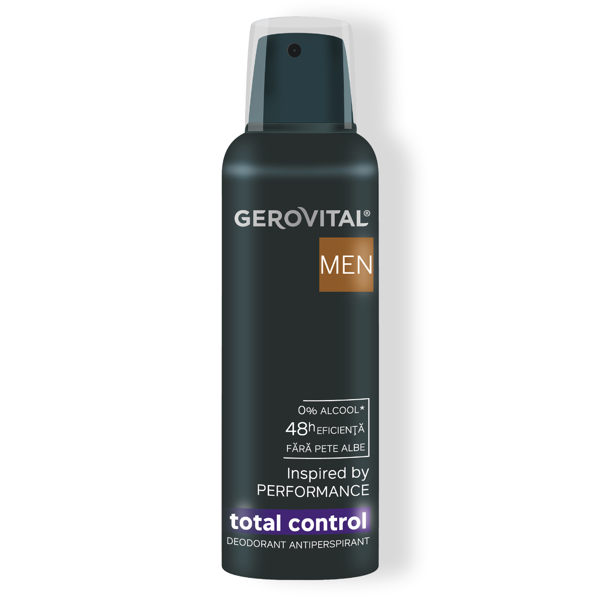 Deodorant Antiperspirant Total Control  Protecție 48h Fără Alcool, Aromă De Citrice, Lemn De Cedru și Mosc, Gerovital Men 150 Ml