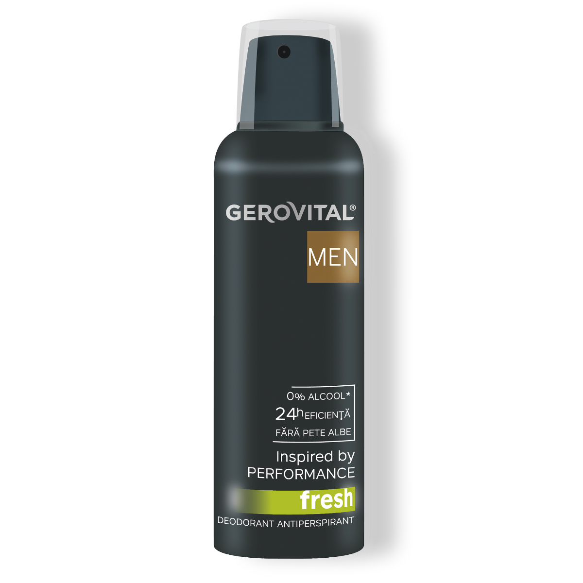 Deodorant Antiperspirant Fresh Protecție 48 H, Fără Alcool, Parfum Lemnos Acvatic Cu Note De Vetiver, Cedru și Mosc, Gerovital Men, 150 Ml
