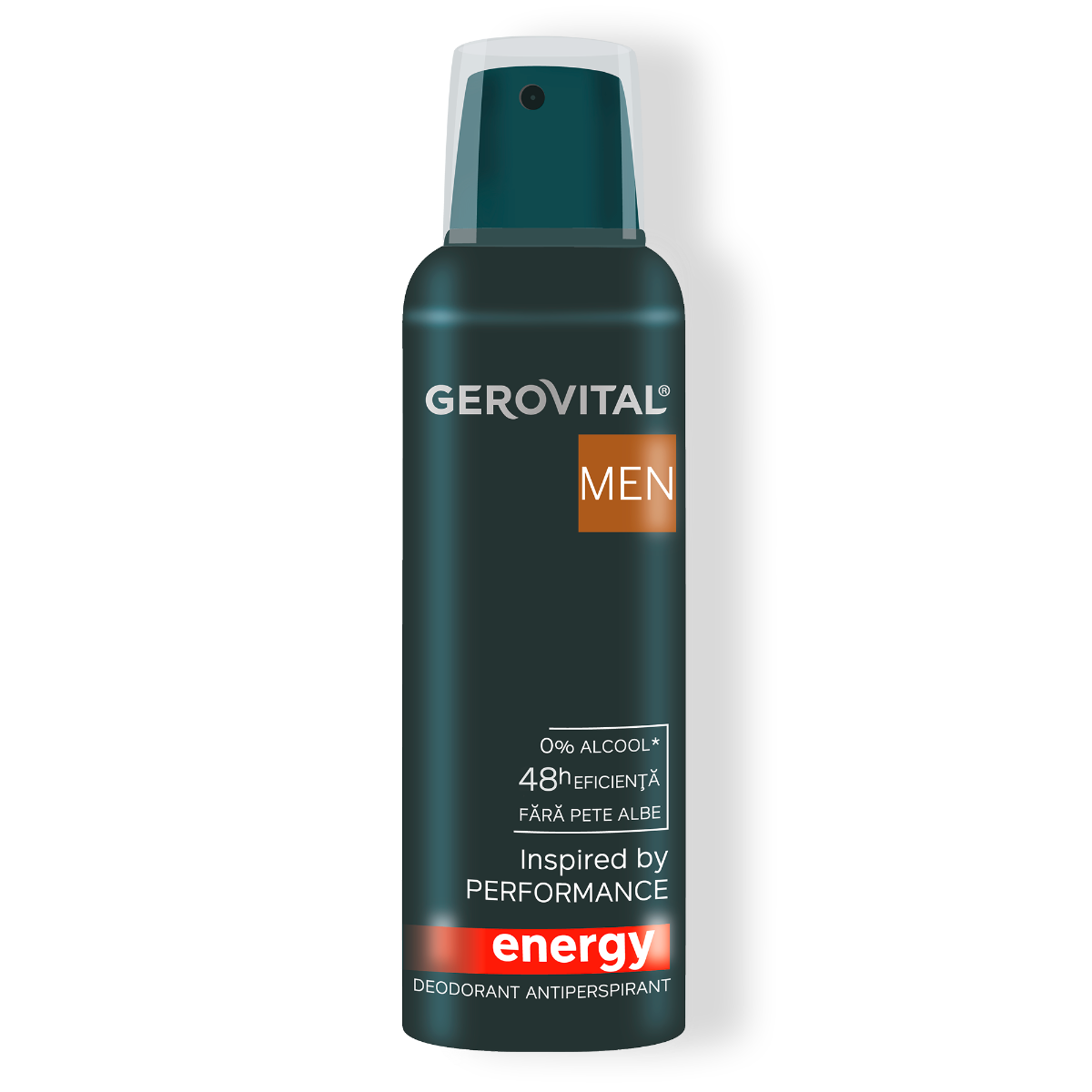Deodorant Antiperspirant Energy  Protecție 48h, Fără Alcool, Culemn De Cedru, Vetiver și Nucșoară, Gerovital Men, 150 Ml