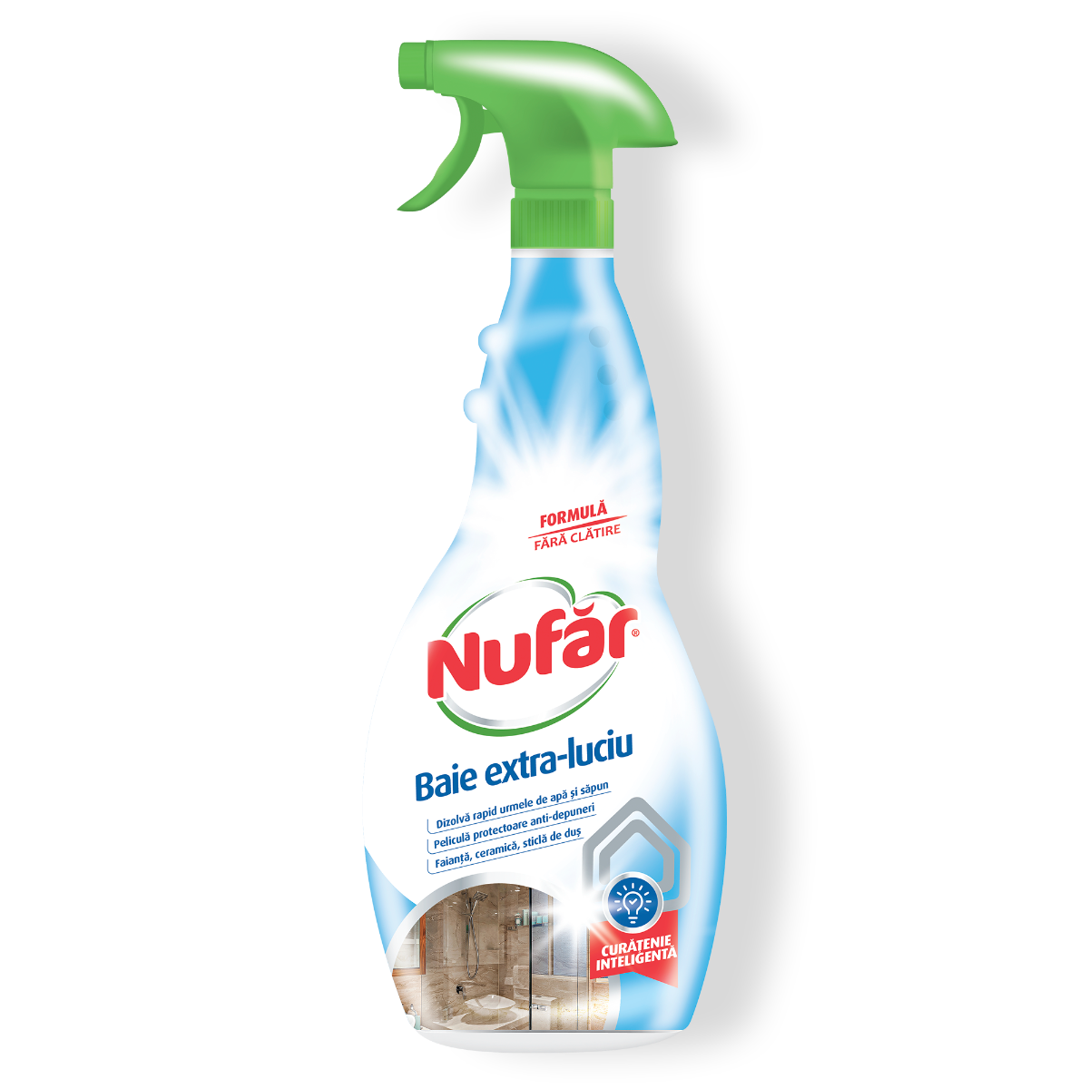 Nufăr Soluție Baie Extra-luciu, Curăță și Oferă Strălucire Fără Clătire, Fără Pete, 500 Ml