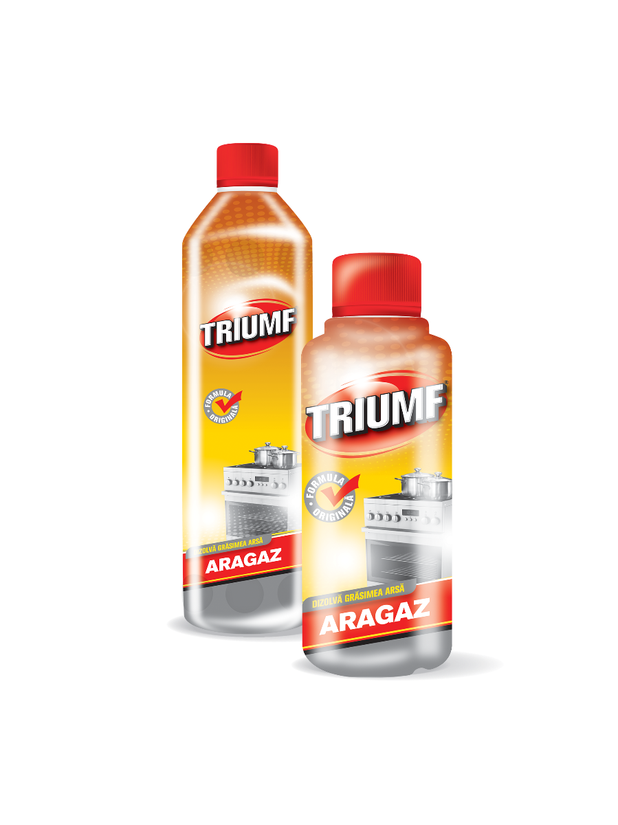 Triumf Degresant Pentru Aragaz, Dizolvă Grăsimea Arsă, Pentru Plite și Sticlă Termorezistentă, 375 Ml/ 1l