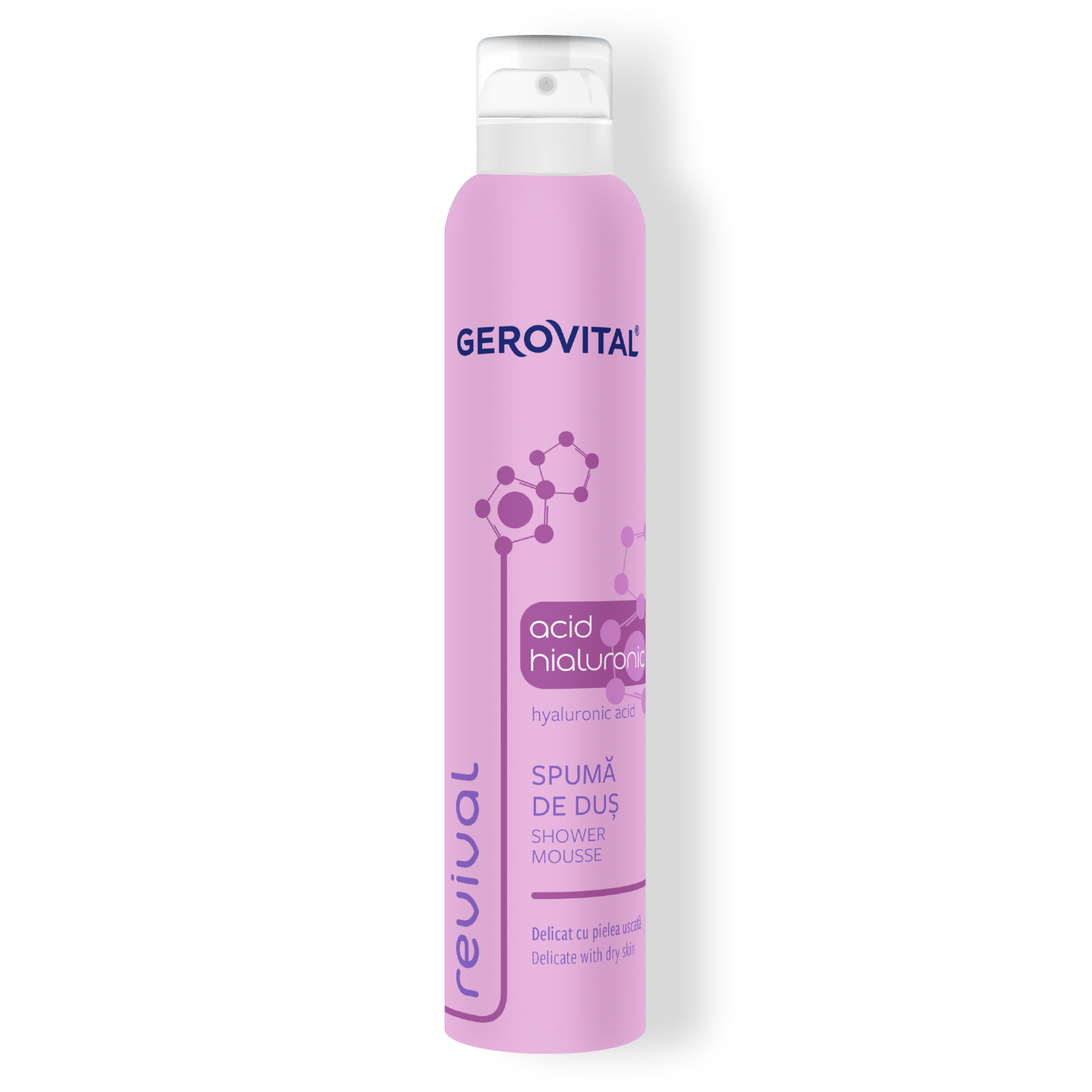 Spumă de Duș cu Acid Hialuronic pentru pielea uscată – Emoliere și Hidratare, Gerovital, 200 ml
