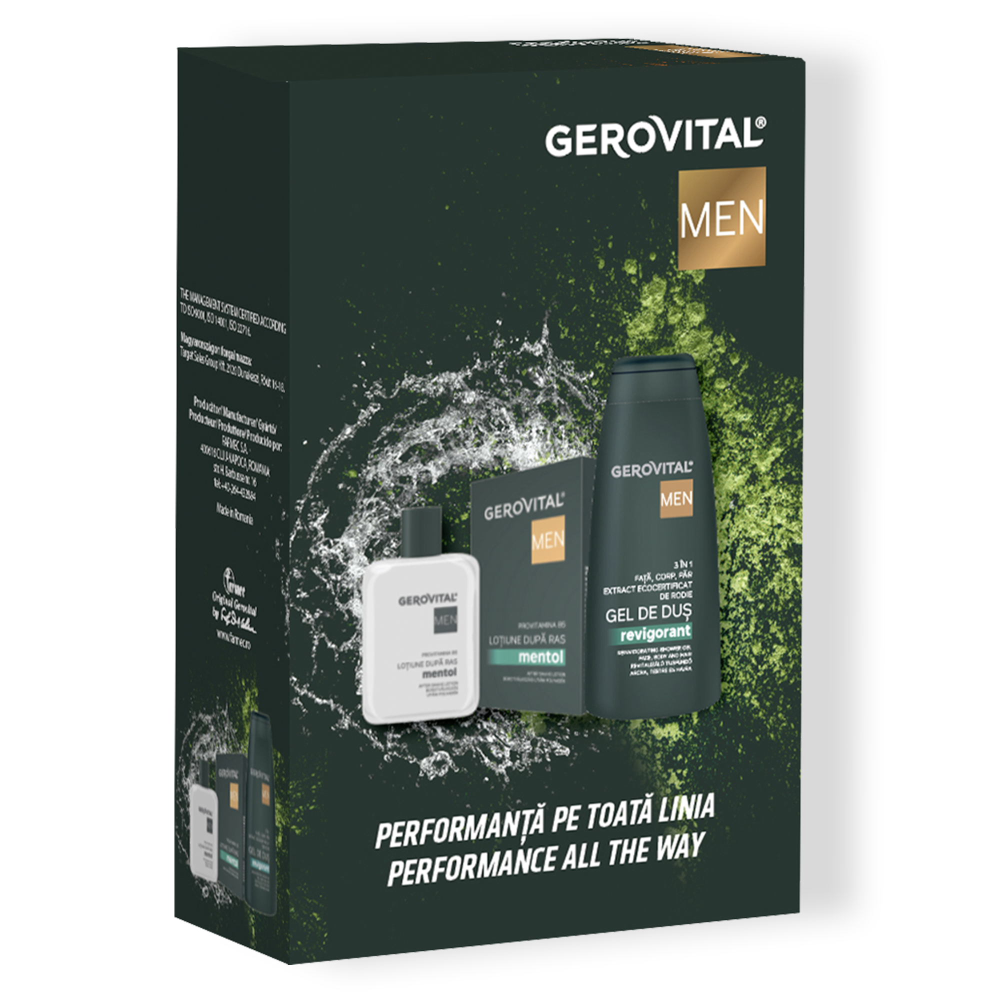 Set Cadou Bărbați Gerovital Men: Loțiune după Ras Mentol și Gel de Duș Revigorant 3 în 1