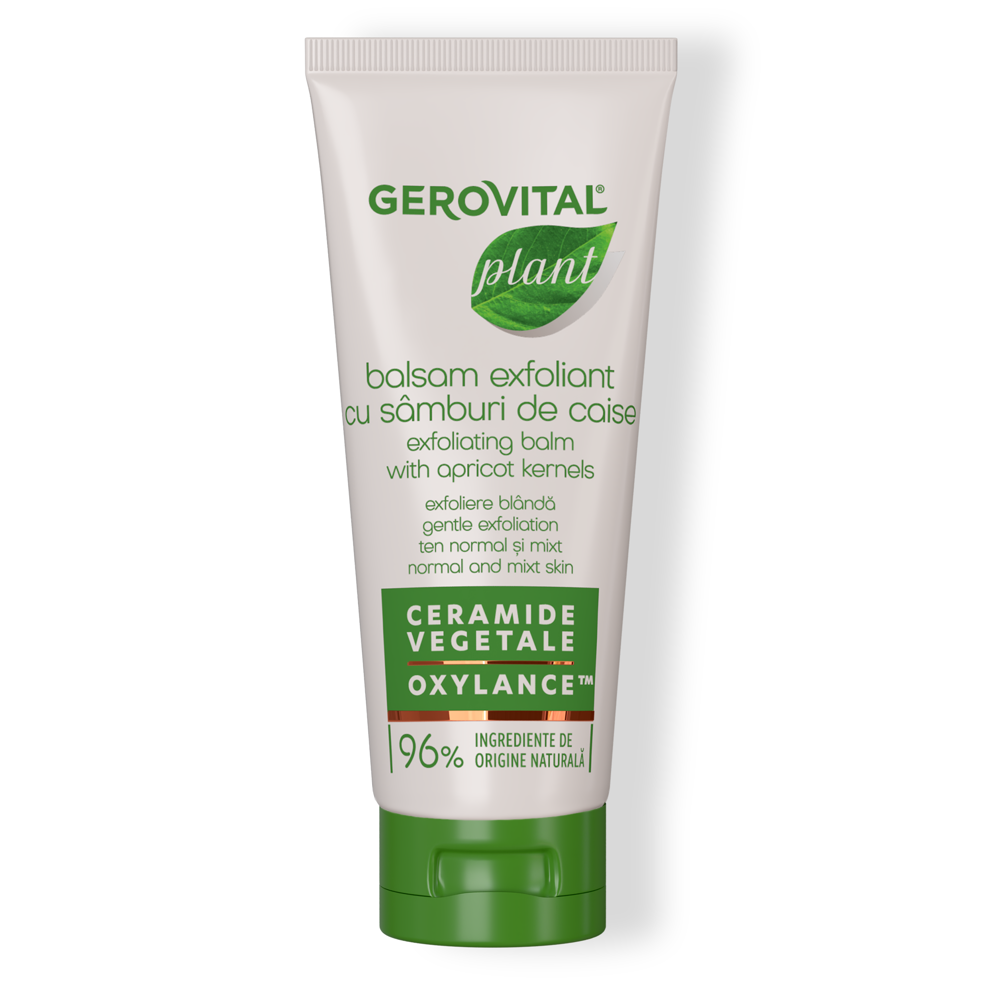 Balsam Exfoliant cu Niacinamidă și Sâmburi de Caise pentru Ten Normal și Mixt – Exfoliere Naturală și Iluminare, Gerovital Plant, 100 ml