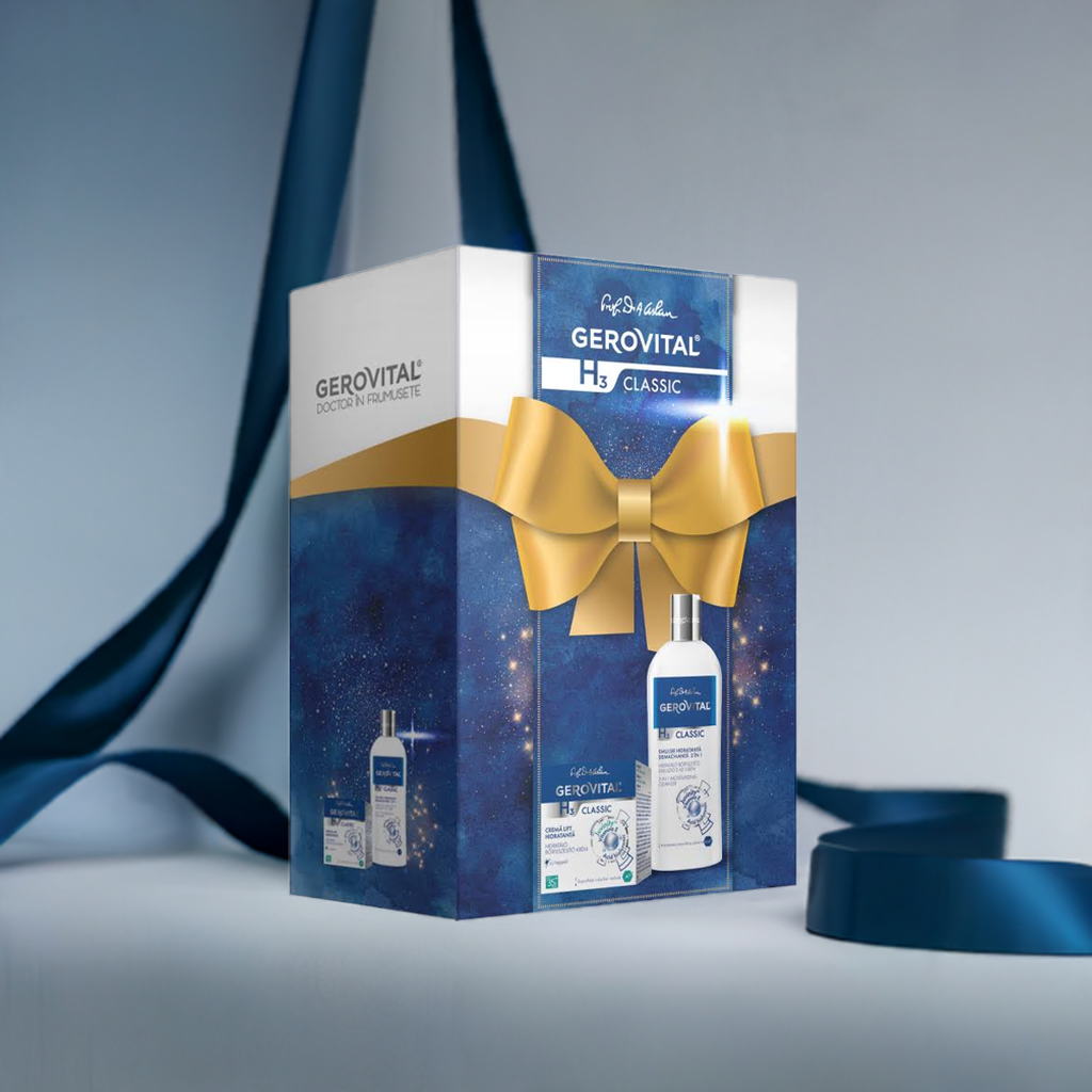 Set Cadou Femei Gerovital H3 Classic: Cremă Lift Hidratantă De Zi și Emulsie Hidratantă Demachiantă