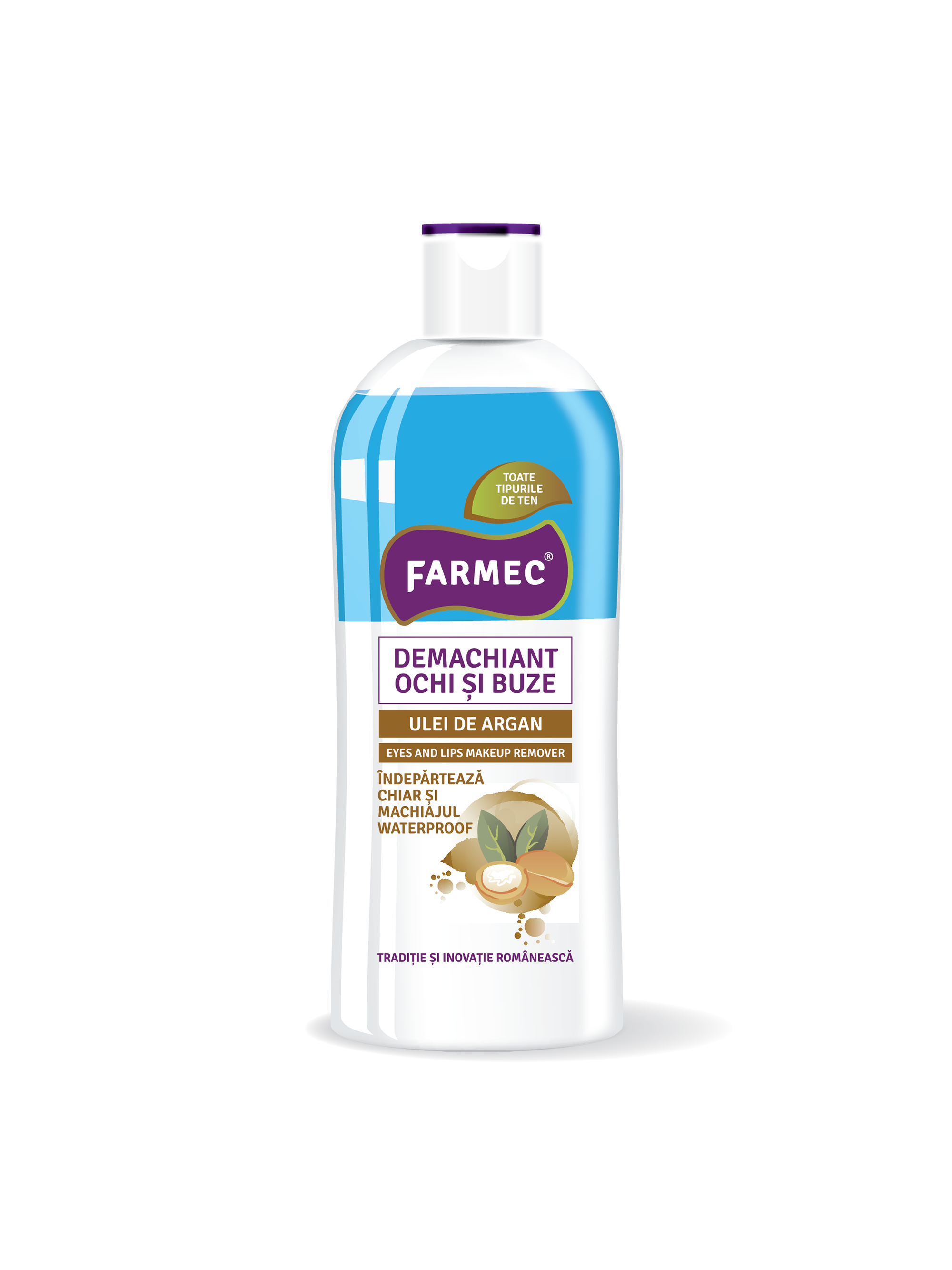 Demachiant Bifazic Pentru Ochi și Buze Cu Argan Farmec