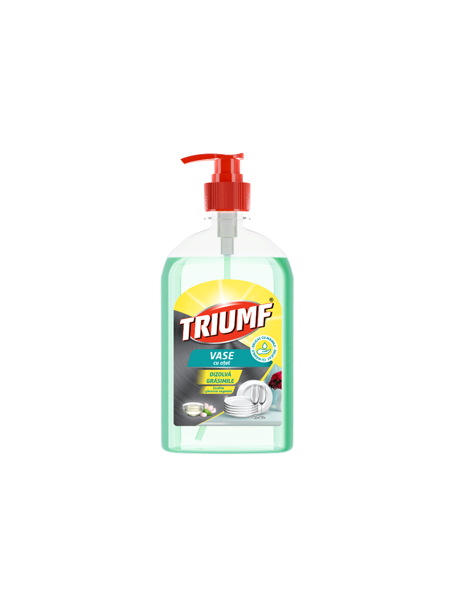 Triumf Detergent De Vase Cu Oțet, Degresează și Elimină Mirosurile Neplăcute, 500 Ml