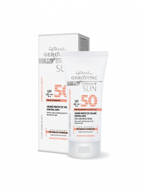 Crem Protec ie Solar Pentru Copii SPF 50 Gerovital H3 Derma Sun