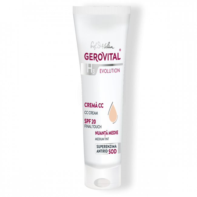 Cremă CC SPF 20 Nuanță Medie Final Touch, Gerovital H3 Evolution, 30 ml