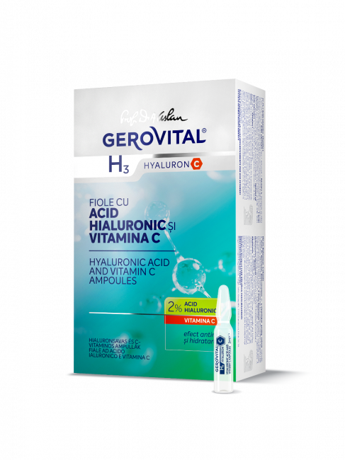 Gerovital H3 HyaluronC Fiole cu acid hialuronic si vitamina 