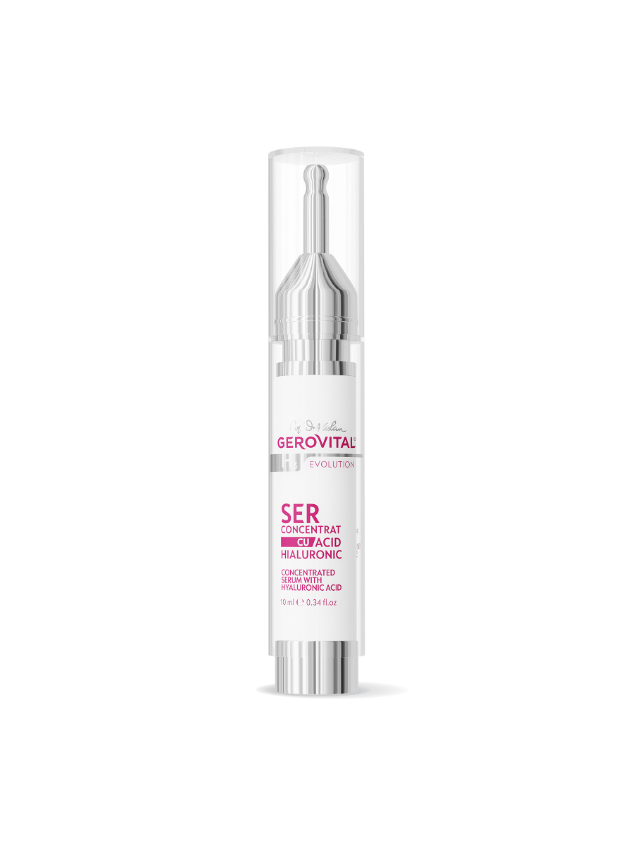 Ser cu Acid Hialuronic 6% – Hidratare Intensă, Antirid și Tonus Îmbunătățit pentru Tenul Deshidratat și Tern, Gerovital H3 Evolution, 10 ml
