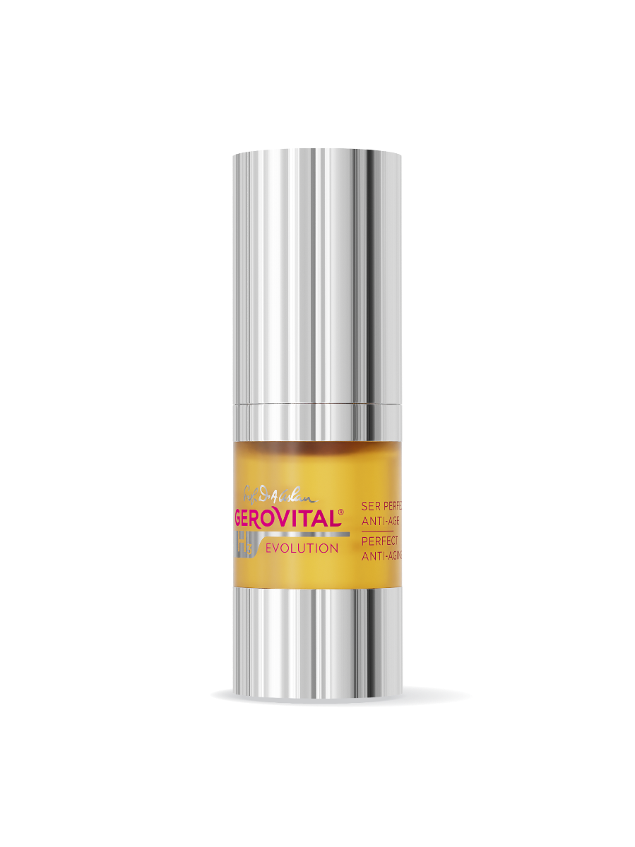 Ser Perfect Anti-Age – Luminozitate Instantă a Tenului, Riduri Estompate și Protecție Antioxidantă, Gerovital H3 Evolution, 15 ml