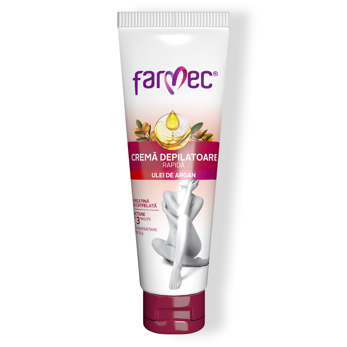 Cremă Depilatoare Rapidă Cu Ulei De Argan – Acțiune în 3 Minute, Farmec, 150 Ml
