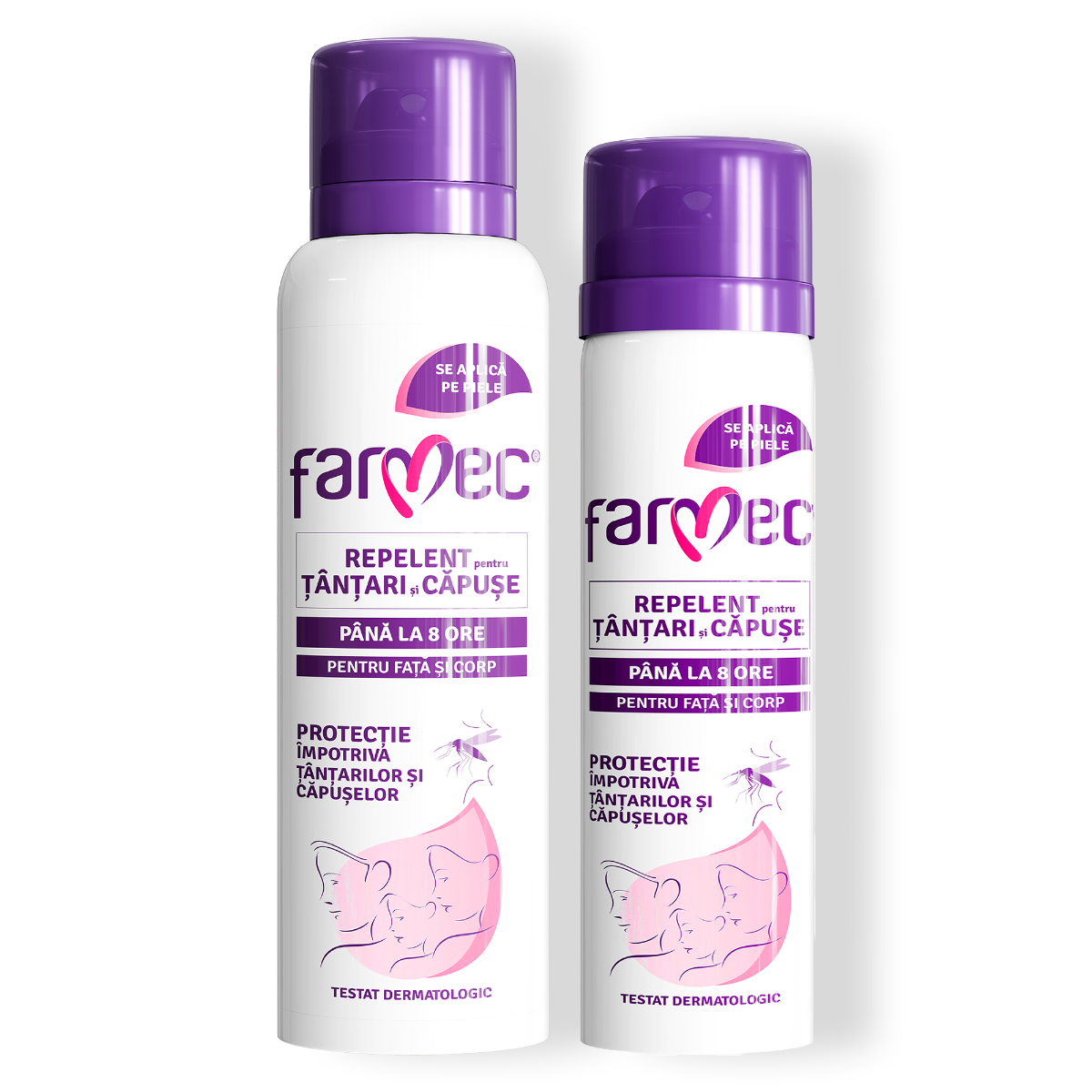 Spray Repelent Pentru Țânțari și Căpușe – Protecție Până La 8 Ore, Farmec, 150 Ml / 75 Ml