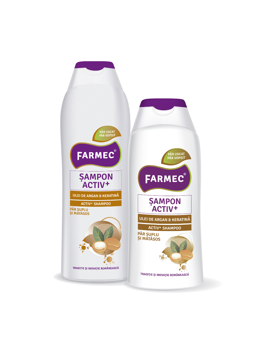 Șampon activ+ argan și keratină